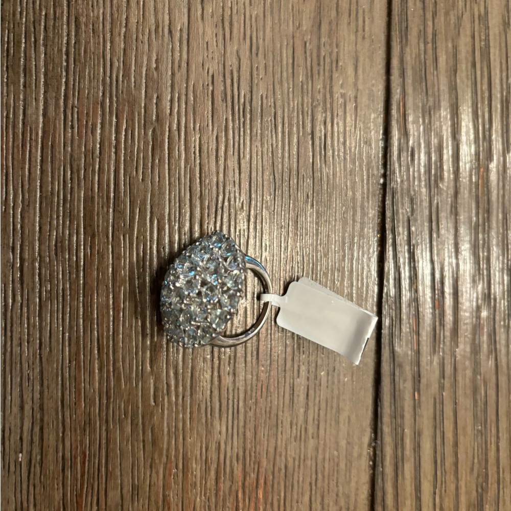 Dazzling Silver Statement Ring With Sparkling Sto… - image 6